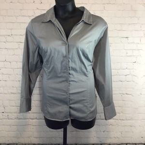 Lane Bryant Button Up Blouse Gray Size 24